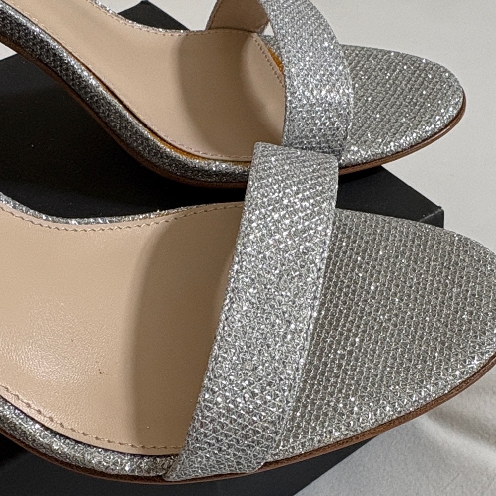 Pelle Moda Silver Block Heels - Picture 8 of 8